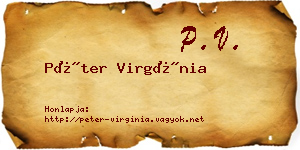 Péter Virgínia névjegykártya